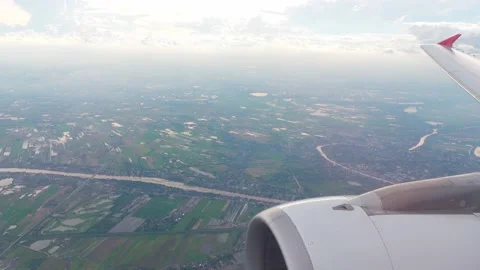 4k Airplane Window View. The view from the window of the plane. Stock Footage 138938456