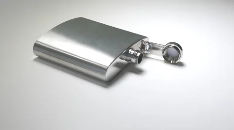 4K Alcohol Flask Open Pan Over Stock Footage 61565376