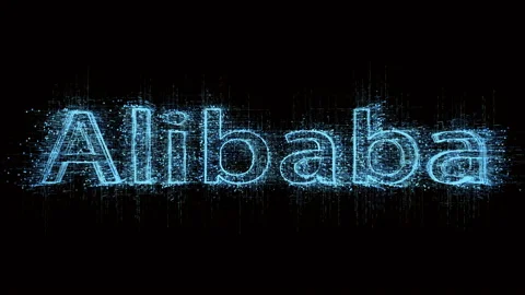 4k Alibaba word tag cloud,text design animation,binary computer code. 库存影片 107952506