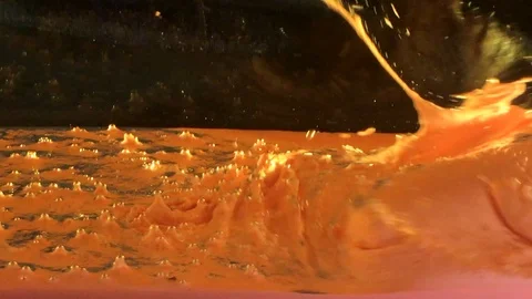 4K alien landscape with mirror effect stirring rough oil and color loops Stock Footage 107758279