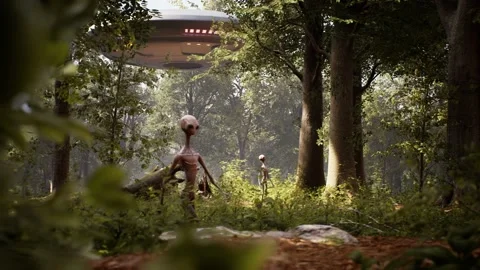 4K Aliens walking in the forest with an ... | Stock Video | Pond5