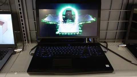 4K Alienware Dell Intel Computer Laptop For Sale Stock Footage 89246103