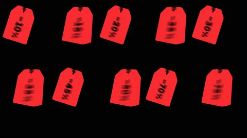 4K. Alpha channel 2d flat Set of swing tags animation template discounts 10% 15 Stock Footage 124224924