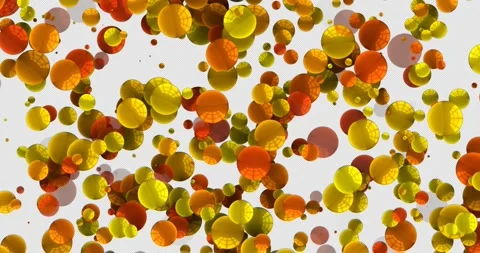 4K, alpha channel, editing, animation. Abstract sphere ball yellow orange Video stock 220099650