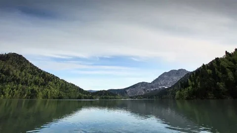 4K. Alpine Lake Ritsa spring, Abkhazia, Ultra HD.  Stock Footage 69250621