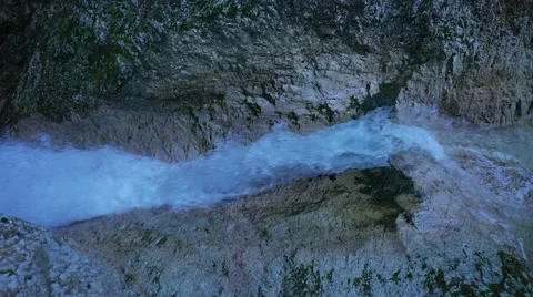 4K The Alps Berchtesgaden national park Almbachklamm Gorge canyon valley Stock Footage