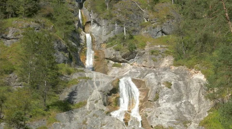 4K The Alps Berchtesgaden national park Almbachklamm Gorge Sulzer waterfall Stock Footage