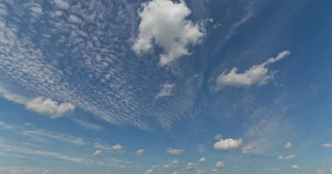 4K Altocumulus and Cumulus Clouds Timelapse looking northeast Stock Footage 65237886