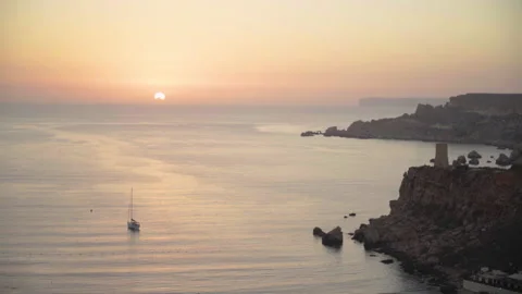 4K Amazing Sunset at Ocean Stock Footage 137949331