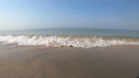 4K amazing the tropical beach. ocean beach waves on beach. Stock Footage