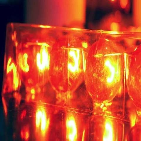 4k amber lightbulbs light bulbs Stock Footage