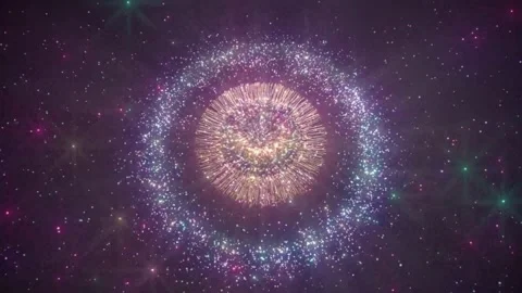 4k Ambient Colorful Particles Exploding Flower Space Animation Background Stock Footage 311308717