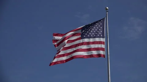 4k American flag reversed Video stock 50814185