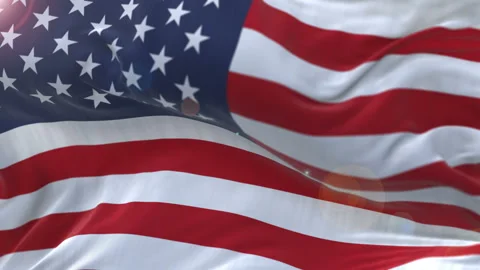 4k American Flag Slow Waving.Close up of UNITED STATES flag.alpha channel. Stock Footage