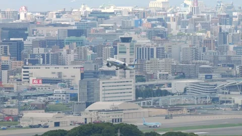 4K ANA Boeing 787-8 JA817A Taking Off at Fukuoka Airport Japan Stock Footage 336247967