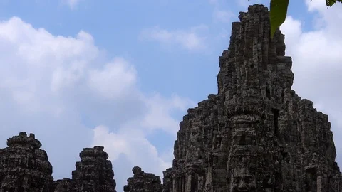 4K, Ancient architecture statues. Heritage of Khmer Empire at Siem Reap.-Dan Stock Footage 119057452
