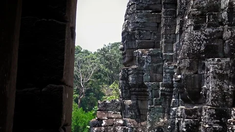 4K, Ancient architecture statues. Heritage of Khmer Empire at Siem Reap.-Dan Stock Footage 119057569