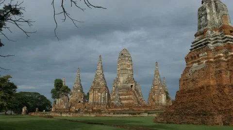4k ancient asian ruins of temples, thai wat Stock Footage 63504053