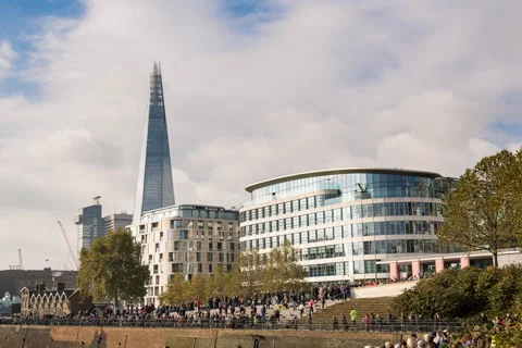 4K and 1080 HD timelapse of the Shard business building in the city of London Stock Footage 45441195