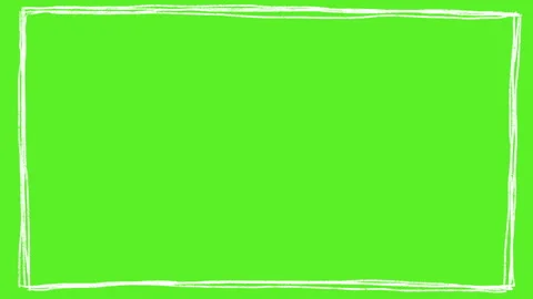 4K and square Hand-drawn doodle frames scribble animation on Green screen Stock Footage 262169685