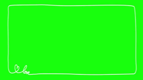4K and square Hand-drawn doodle frames, cute white frame on green background Stock Footage 282690441