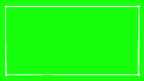 4K and square Hand-drawn doodle frames, cute white frame on green background Stock Footage 282690616