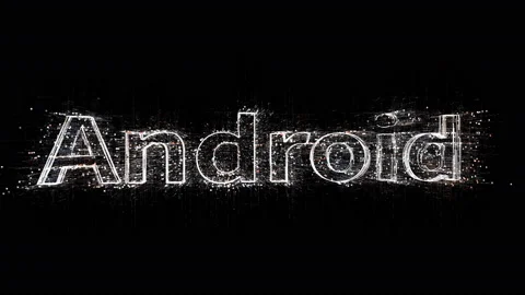 4k Android operating system word tag,Matrix binary computer code text animation Stock Footage 111629407