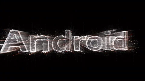 4k Android operating system word tag,Matrix binary computer code text animation Stock Footage 111629514