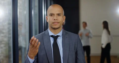 4K Angry businessman dealing sternly with a problem on video conference call Stock Footage 101411124