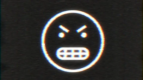 4k - Angry smiley VHS effect with distortion Stock Footage 63174972