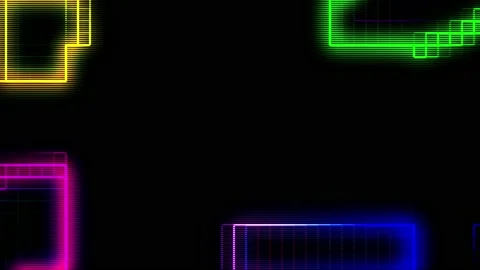 4K animate neon abstract background Stock Footage 145592154