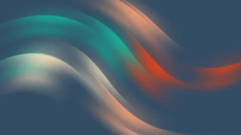4K Animated abstract video background featuring smooth flowing waves of teal Stock Footage 312554686