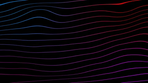 4K Animated Abstract Wavy Neon Lines Background Loop | Cyber Technology Gradient Stock Footage 322900853