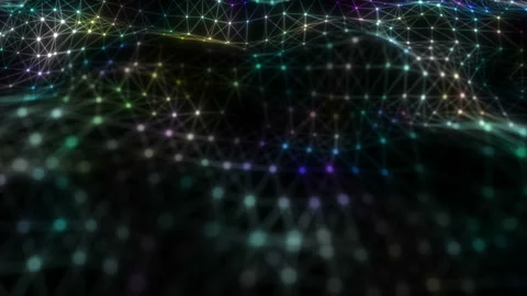 4K animated background with audio elements. 3D abstract digital wave of glowing Stock Footage 108128610