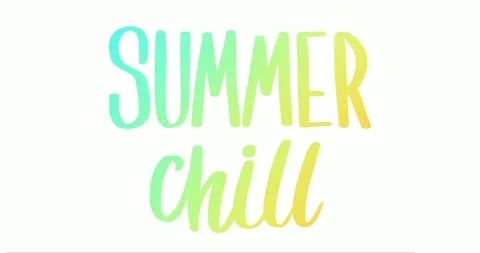 4K Animated bright colored summer lettering inscription on white background Video stock 116956295