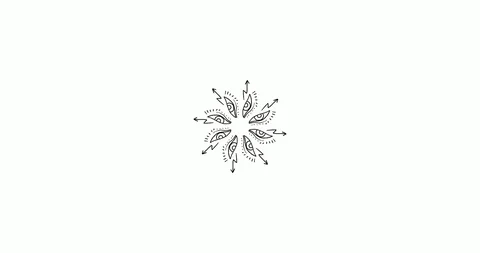 4K Animated circle black and white magic and occult mandala pattern drawing Stock Footage 116339114