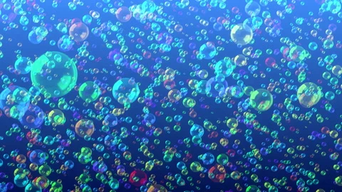4k Animated Colorful Bubbles Blue Background Video stock 113459758