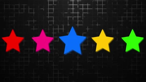 4K Animated Five-Star Customer Feedback Rating Scale on a grid background. Stock Footage 337021232