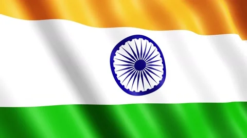 4K Animated Flag of India Video stock 107010825