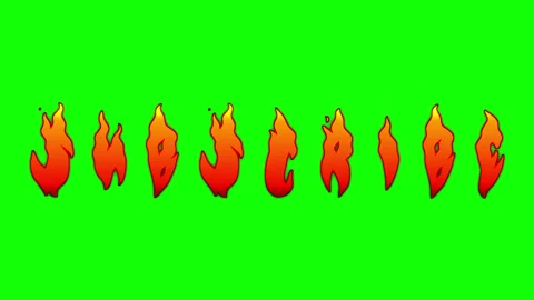 4K Animated flames burning SUBSCRIBE on a green screen background. Stock Footage 321167865