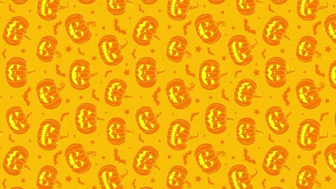 4k Animated Flat style pumpkins and leaves motion pattern design Video stock 251214231