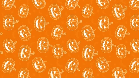 4k Animated Flat style pumpkins and leaves motion pattern design Stock Footage 251215392