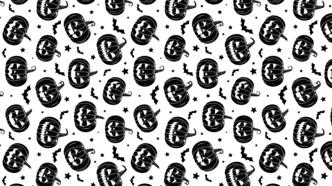 4k Animated Flat style pumpkins and leaves motion pattern design 스톡 동영상 251215605