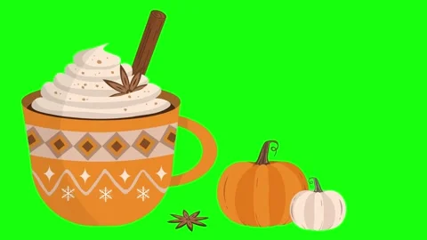 4k Animated Flat style pumpkins and leaves motion pattern design Stock Footage 252833788