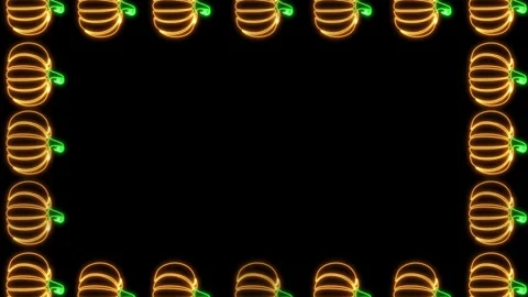 4k Animated Flat style pumpkins and leaves motion pattern design Vidéo 253432972