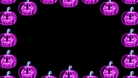 4k Animated Flat style pumpkins and leaves motion pattern design Stock Footage 253433145