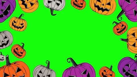 4k Animated Flat style pumpkins and leaves motion pattern design Vidéo 253433736