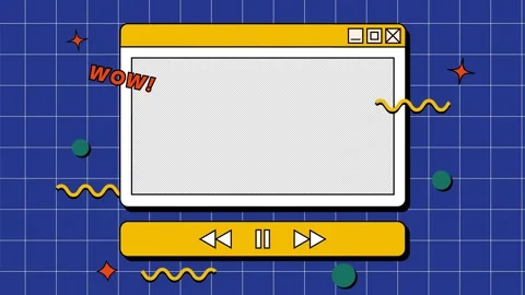 4K Animated graphic of a large empty computer interface window. Stock Footage 303101309