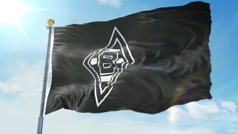 4k animated loop of a waving flag of the BundesligBorussia Mönchengladbach Black Stock Footage 143347506