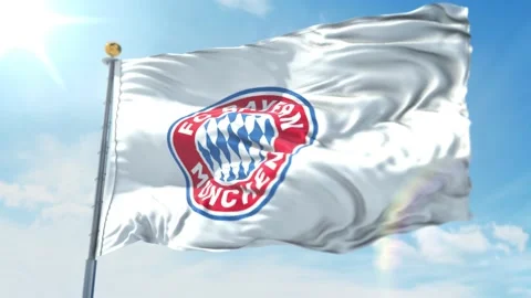 4k animated loop of a waving flag of the Bundesliga soccer teBayern Munich White Stock Footage 143347509